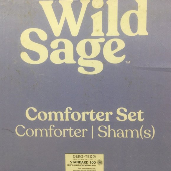 SOLD❗ KING Wild Sage Alana COMFORTER SET -Light Blue Embroidered Geo pattern - Picture 2 of 9